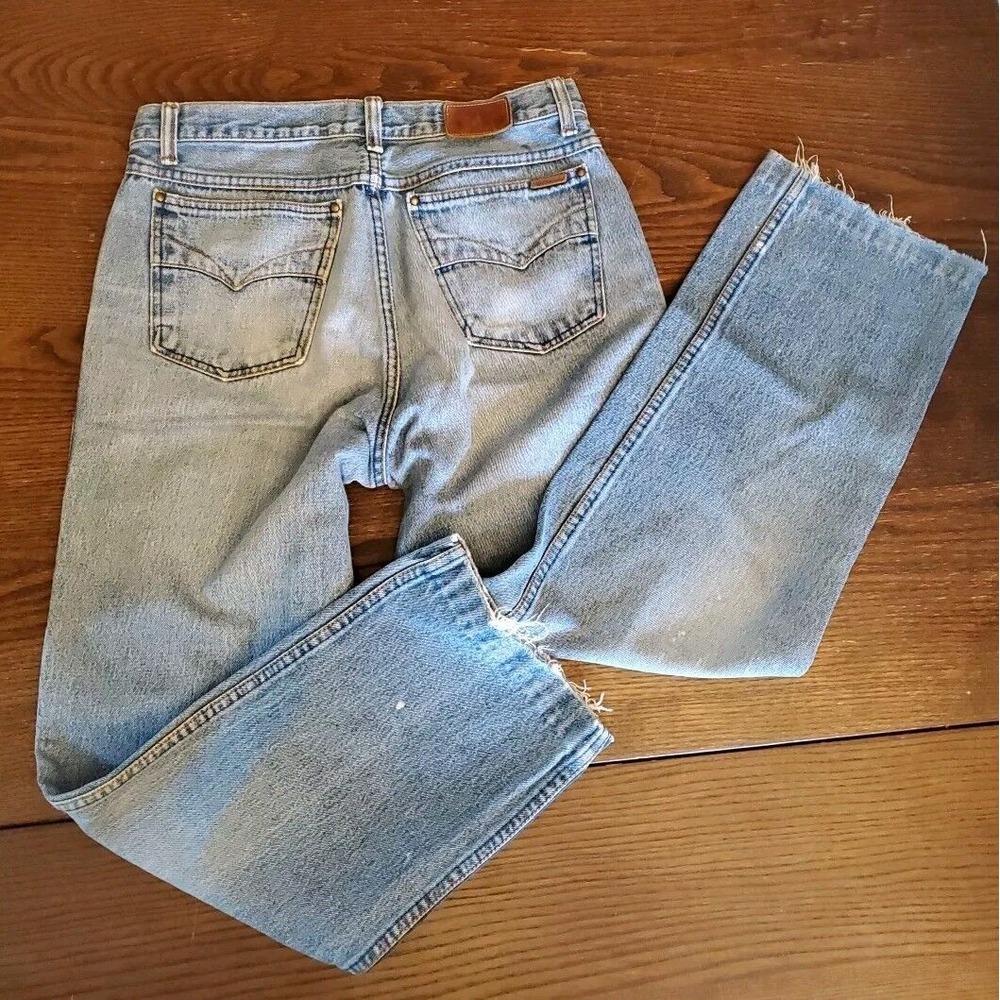 Vintage Y2K Zeppelin Jeans Women's 33"X 34.5" Distressed Bootcut Hong Kong Denim